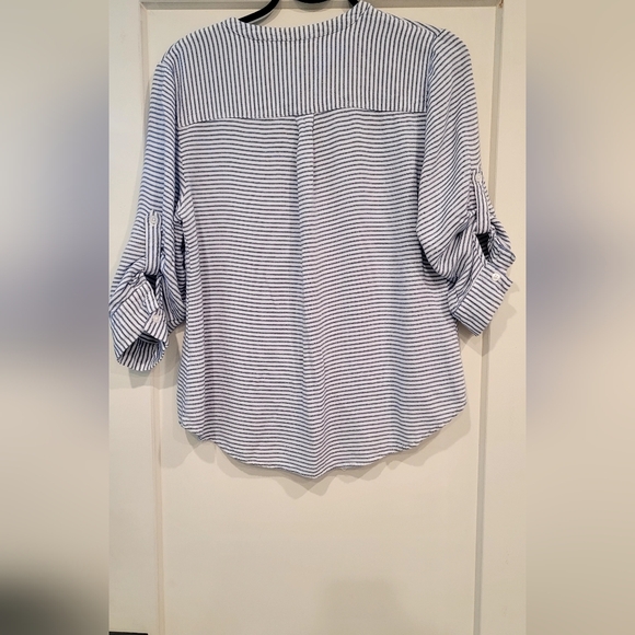 Striped V-Neck Women's Top - Picture 2 of 4